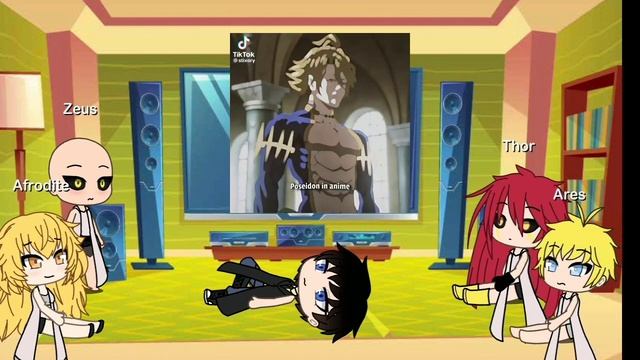 Боги реакция на Посейдона, гача лайф, GACHA life смотреть онлайн