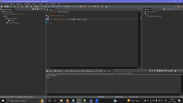 Creating java project in Eclipse Ide and Running it