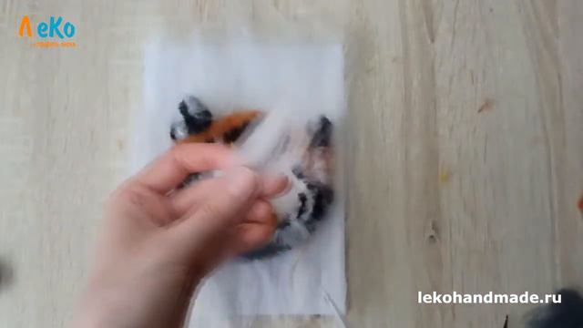 Шерстяная акварель/ Картина из шерсти Тигренок/ Мастер-класс