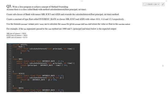 L34 Java Questions and Answers with complete solutions #lpu #q11267 #q11269 #q11271 #q11272 #q11273