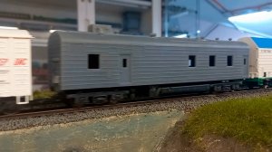 Прокатываю самодельный вагон в составе поезда