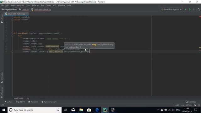 Sending Emails Using Python (Gmail)