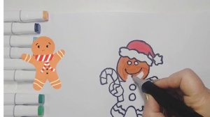 Как нарисовать ПРЯНИЧНОГО ЧЕЛОВЕЧКА  мультик раскраска ПРЯНИК для детей  Раскраски малышам