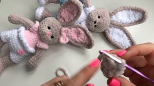 Кролик крючком из плюшевой пряжи ? Символ 2023 // Мастер-класс // Часть 1