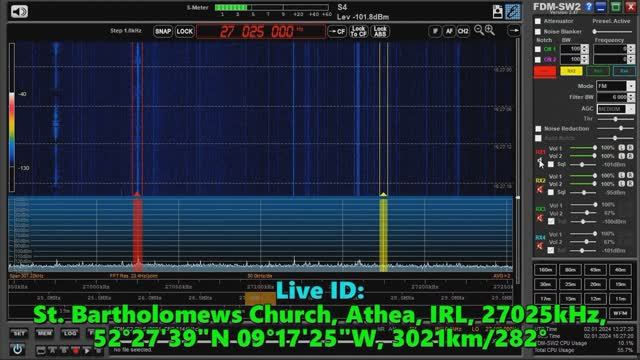 02.01.2024 13:06UTC, [WPAS], Церковь Cв. Варфломея, Атиа, Ирландия, 27025кГц, 3021км, 10Ватт