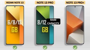 Redmi Note 13 vs Redmi Note 13 Pro vs Redmi Note 13 Pro Plus
