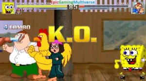 SpongeBob SquarePants And Family Guy Characters VS Chun-Li In A MUGEN Match / Battle / Fight