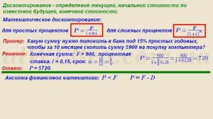 ВИДЕОУРОК 4 . Финансовая математика. Дисконтирование.