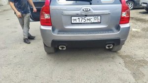 Звук выхлопа после ремонта заднего бачка глушителя на KIA Sportage 2 (2009 год)