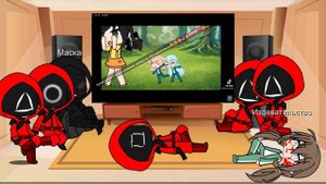 реакция гача на игру в кальмара🐙 + интересный конец👍😳
