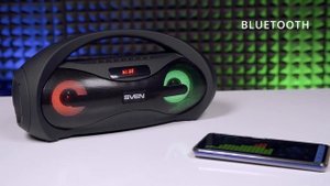 Видео распаковка ? SVEN PS-425 | акустическая система с Bluetooth, караоке и подсветкой