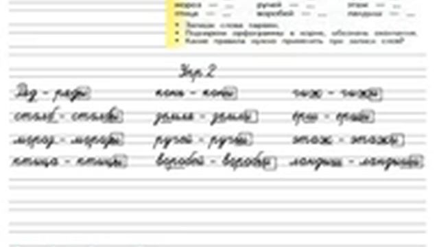 ГДЗ Стр. 104 Упр. 2 «Изменение частей речи по числам» - Русский язык 2 класс-2 часть-Планета Знаний смотреть онлайн