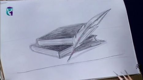 Уроки рисования (# 5) карандашом. Рисуем книгу