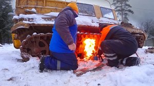 Брошенная БМП вмерзла в землю / Работаем над комфортом