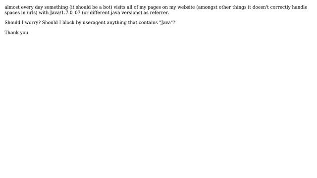 Webmasters: Java/1.7.0_07 as user agent смотреть онлайн