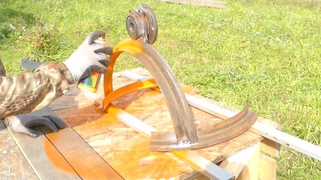 Классная ИДЕЯ из автомобильной ступицы и автомобильного диска! смотреть онлайн