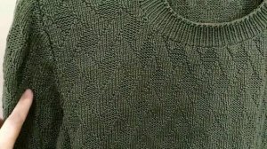 Джемпер простым теневым узором (спицы)⧸⧸Обзор Готовой РаботыДжемпер простым теневым узором (спицы)//