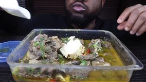 Mukbang Asmr GoatMeat Bone,Oxtail Pepper Soup with Tofufu/African Mukbang/Black in Japan