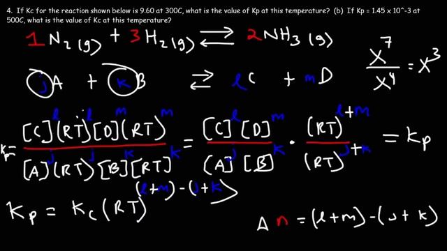 Chemical Equilibrium Constant K - Ice Tables - Kp and Kc