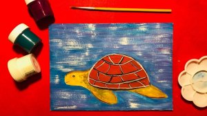 Морская черепашка #гуашью . #уроки_рисования_гуашью