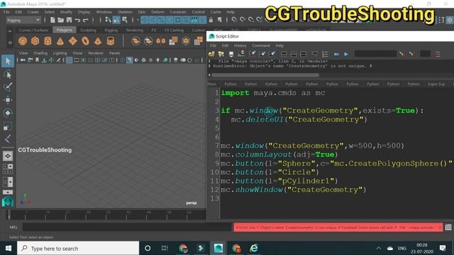 How To Make Maya UI Button| #maya #mayaui #ui #mayabutton #pythonscript #script