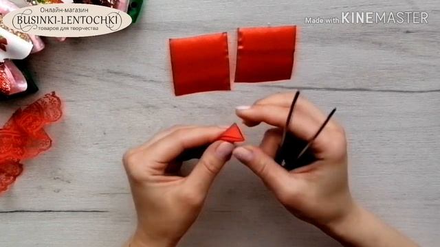 Бантики КЛУБНИЧКИ с термонаклейками и подвесками/ МК канзаши/ DIY ARCOS DE PALHA