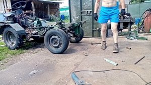 мульчер на цепях для минитрактора.испытания подьемного механизма.монтаж.