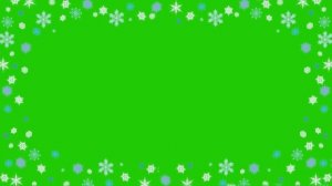 Футаж рамка новогодняя движущиеся снежинки на зеленом фоне хромакей