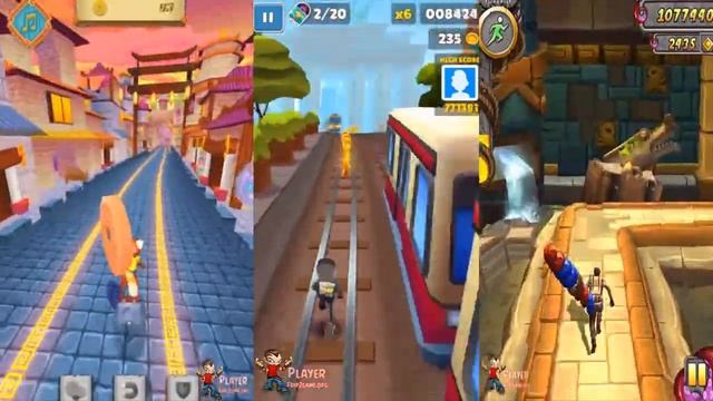 Red Panda Surfer Vs Subway Surfers Berlin Vs Temple Run 2 Pirate Cove - Runner Gameplay