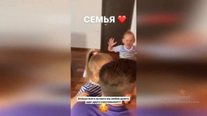 Елена Сажина с детьми поздравила  Павла Сажина с 23 февралем