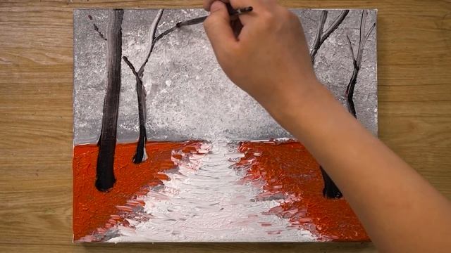 Walking in the Rain / Red Acrylic Painting Technique #448 смотреть онлайн