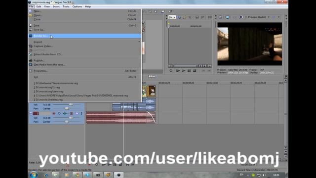 Как сохранить видео в формате avi sony vegas pro 9.0 8.0 10.0 смотреть онлайн