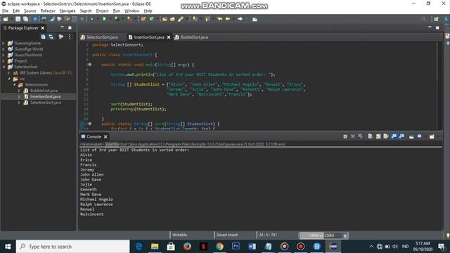 Java Program: Simple Sorting (3 Different Types of Sorted Program using Eclipse) смотреть онлайн