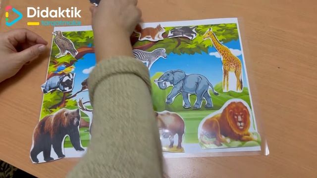 Дидактическая игра на липучках Дикие животные Собери