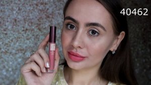 Линейка жидких матовых помад от Faberlic: свотчи на губах