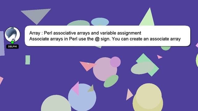 Array : Perl associative arrays and variable assignment