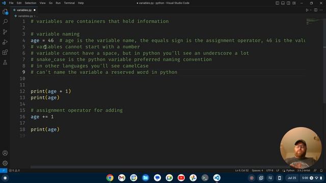 Python Intro to Variables