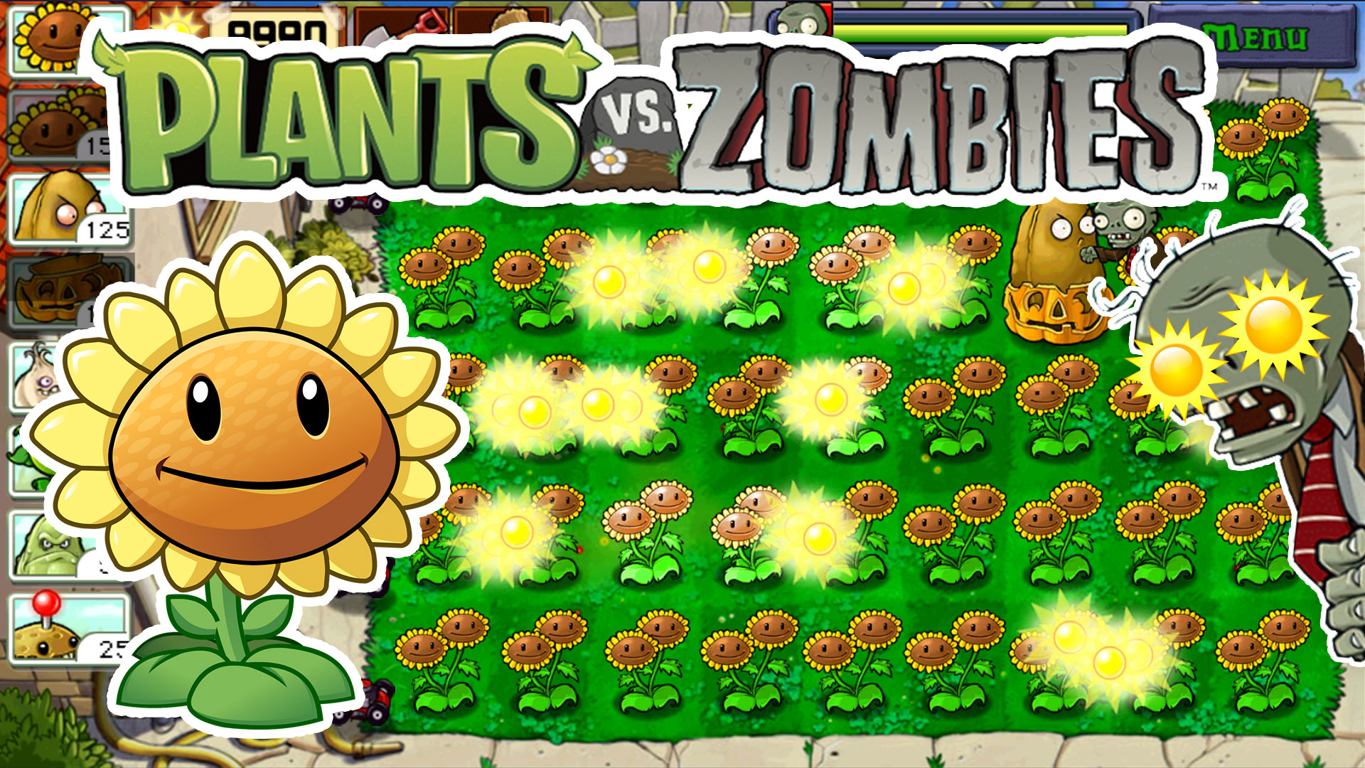 Растения против Зомби как заработать много солнышек| Plants vs Zombies Sun Farm