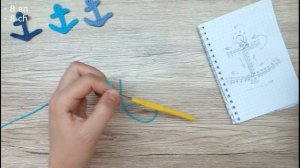 Как связать маленький якорь крючком: вязаные аппликации
