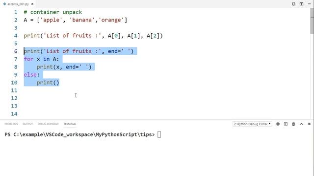 [실습] asterisk in python (container unpack)