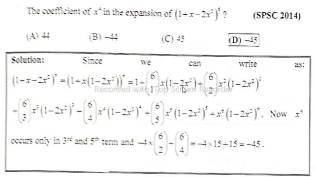 The definition of x^4 in expansion of (1+x-2x^2)^6 ?||What is coefficient of expansion 1 4x 4x 2 5? смотреть онлайн