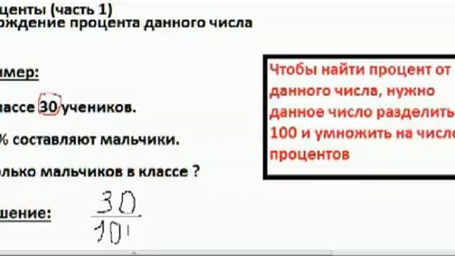 Проценты 1 (нахождение процента от данного числа)