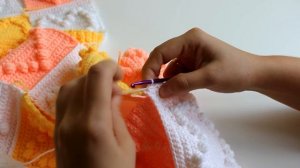 Детский ПЛЕД КРЮЧКОМ с сердечками (2 часть) Baby blanket with subtitles