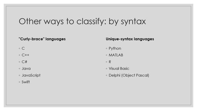 Comparison of Programming Languages смотреть онлайн