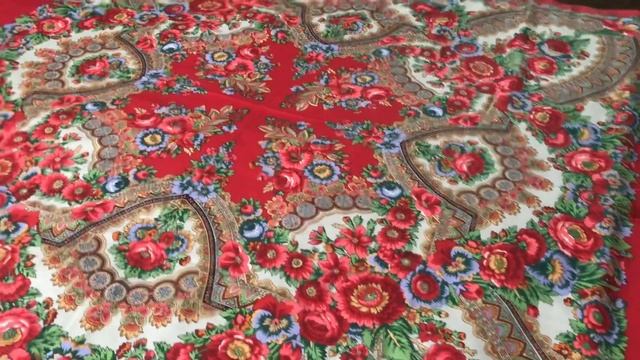 Шикарный Павловопосадский платок «Подкова» С примеркой дома и на улице? смотреть онлайн