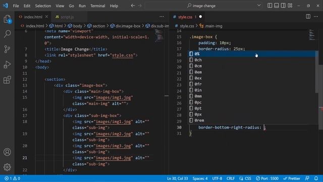 Changing image with JavaScript | HTML, CSS & JS
