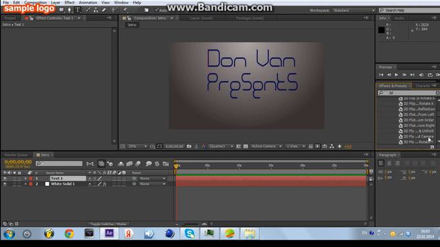 Как сделать простенькое интро в Adobe AE смотреть онлайн