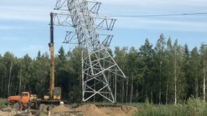 Установка опор ЛЭП