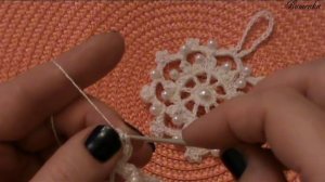 Вязание крючком новогодней игрушки СНЕЖИНКА