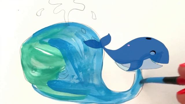 How to draw a glitter whale easy way /Как нарисовать кита с блестками смотреть онлайн